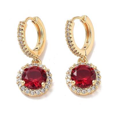 Real 18K Gold Plated Brass Dangle Hoop Earrings