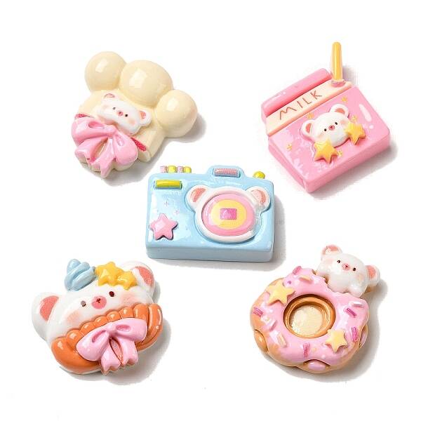 Donut/Bear/Milk Opaque Resin Decoden Cabochons