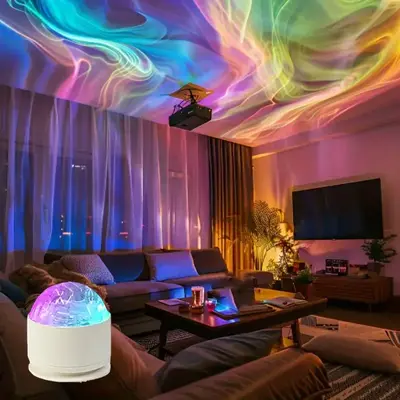 LED Projector with Remote Control, 1 Count USB Powered Color Changing Round Spotlight with Infrared Sensor, Decorative Light ...