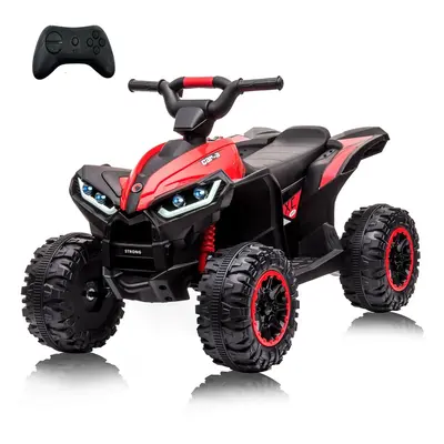 Garvee Ride - P Series: 12V Kids Quad ATV 4 Wheeler with Music, LED Lights for Boys & Girls - Red