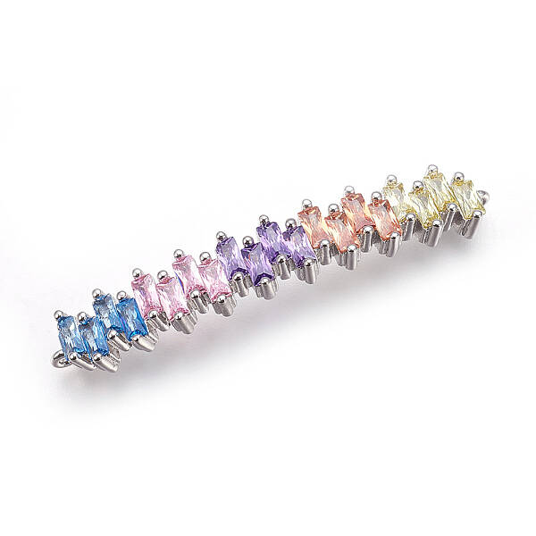 Brass Micro Pave Cubic Zirconia Links