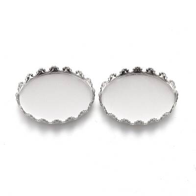 Tarnish Resistant 201 Stainless Steel Cabochon Settings