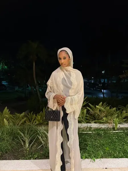 Amara Abaya Set - Lightweight Floral Embroidered Flowing Silhouette with Matching Hijab & Belt for Everyday Wear