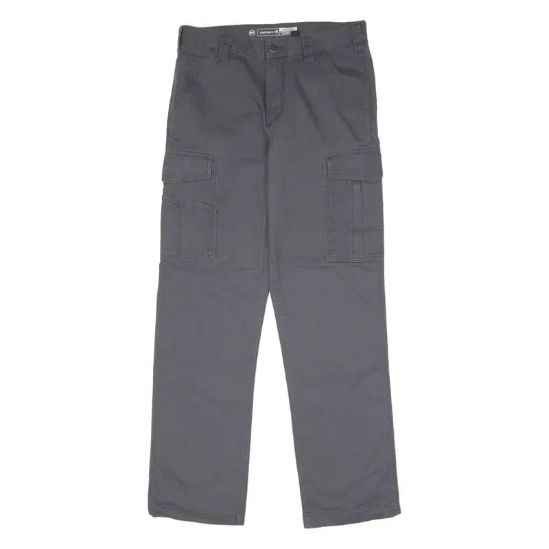 CARHARTT Cargo Workwear Mens Canvas Trousers Grey Relaxed Straight W32 L32