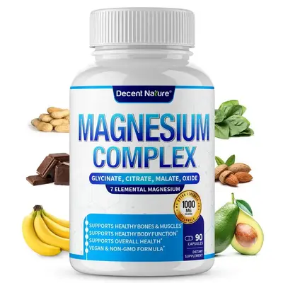 Magnesium Complex 1000mg Made with 7Elemental Magnesium 9O Capsules