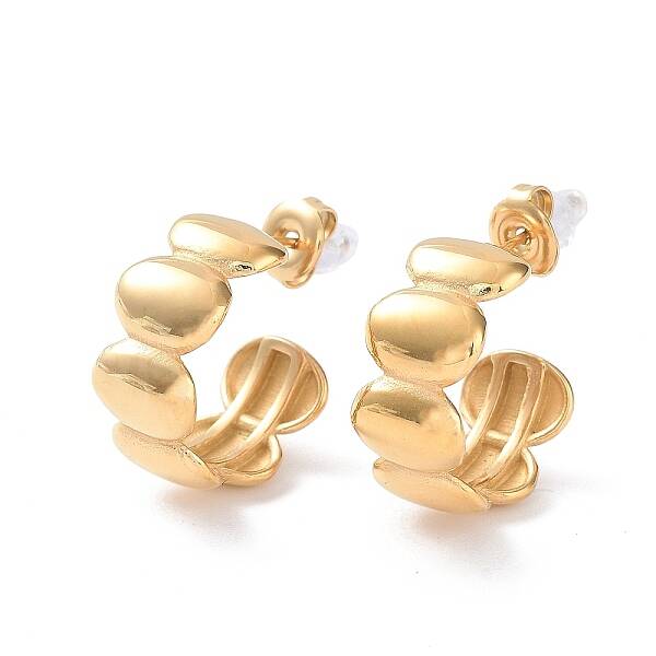 304 Stainless Steel Oval Stud Earrings