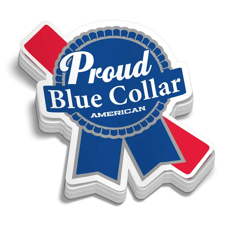 Proud Blue Collar 5 Inch Decal