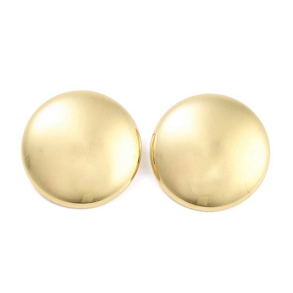 Flat Round 304 Stainless Steel Stud Earrings for Women