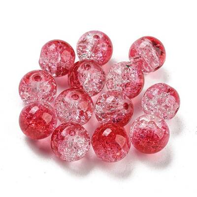 Transparent Spray Painting Crackle Glass Beads