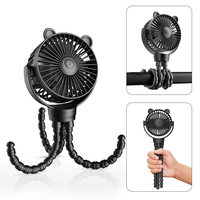 FrSara Octopus fan, Rechargeable Portable Fan, 360°Rotatable, 3-Speed, Stroller Fan, Cooling Fan, Flexible Tripod for Treadm...