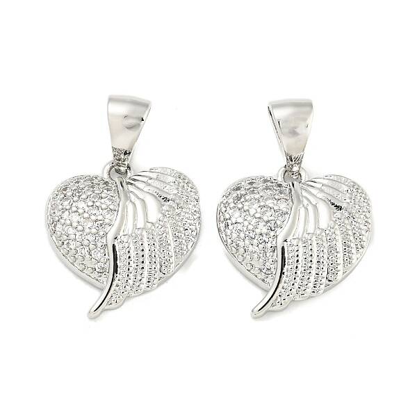 Brass Micro Pave Clear Cubic Zirconia Pendants