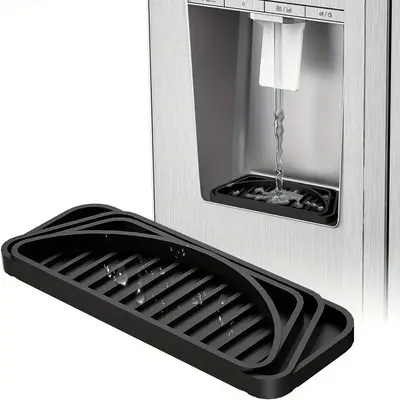 Refrigerator Drip Tray Collector, Multipurpose Non-slip Cuttable Refrigerator Drip Tray, Silicone Fridge Splash Pad for Refri...