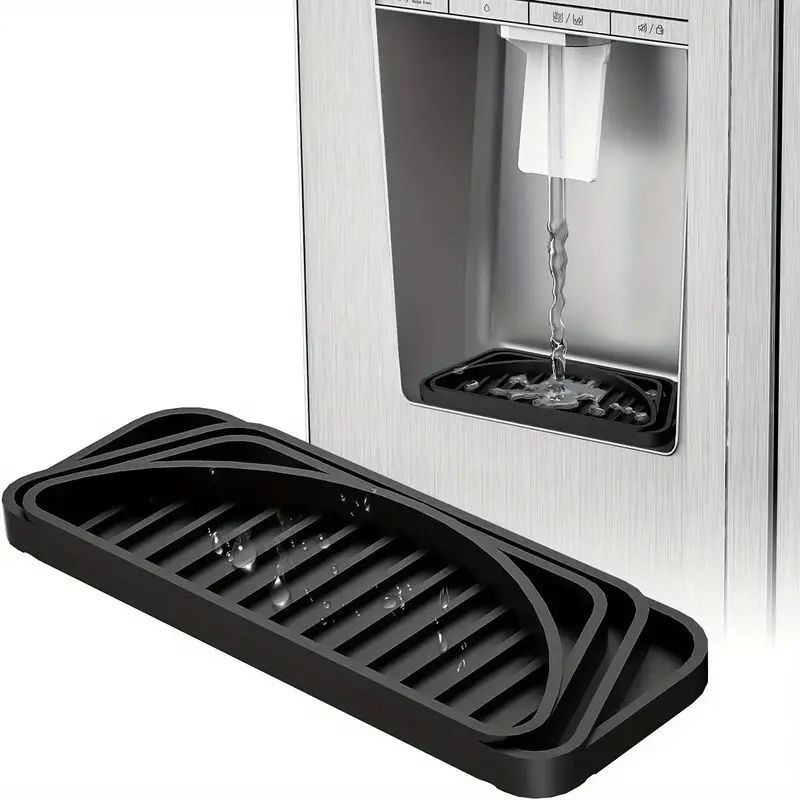 Refrigerator Drip Tray Collector, Multipurpose Non-slip Cuttable Refrigerator Drip Tray, Silicone Fridge Splash Pad for Refri...