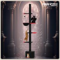 PAWZ Road Cactus/Gothic Cat Tree Floor to Ceiling, Adjustable Height(95-108 Inches), 5 Tiers with Hammock, Platforms and Dang...