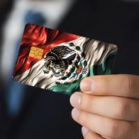 Mexican Flag Pattern Credit Card Sticker, 2 Counts/set Waterproof Durable Card Skin, Suitable for Couples Unique Birthday Gif...
