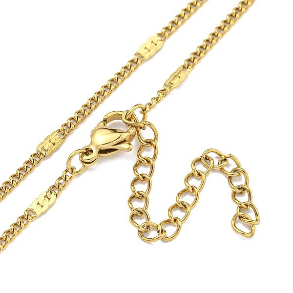 Ion Plating(IP) 304 Stainless Steel Curb Chain Necklaces
