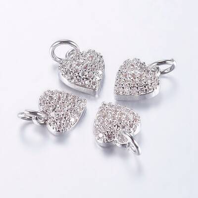 Long-Lasting Plated Brass Micro Pave Cubic Zirconia Charms