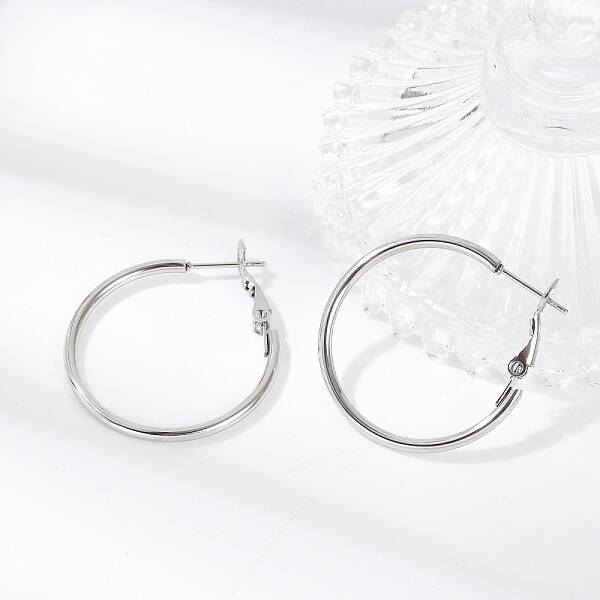 Tarnish Resistant 201 Stainless Steel Hoop Earrings