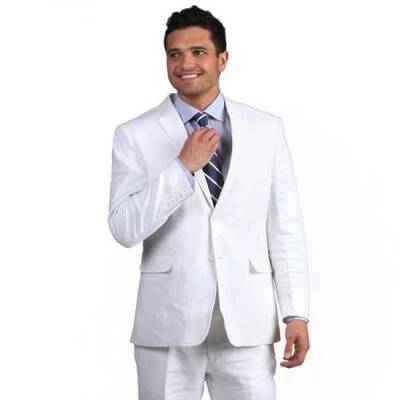 Mens White Linen Suit