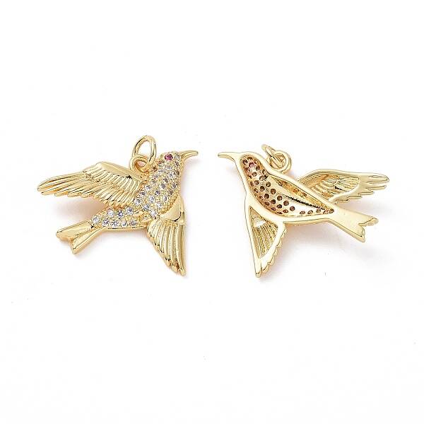 Brass Micro Pave Cubic Zirconia Pendants