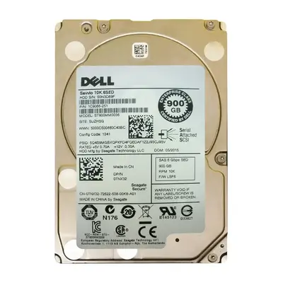0TNX32 Dell 900GB 6Gb/s SAS 10000 2.5-inch 64MB Hard Drive
