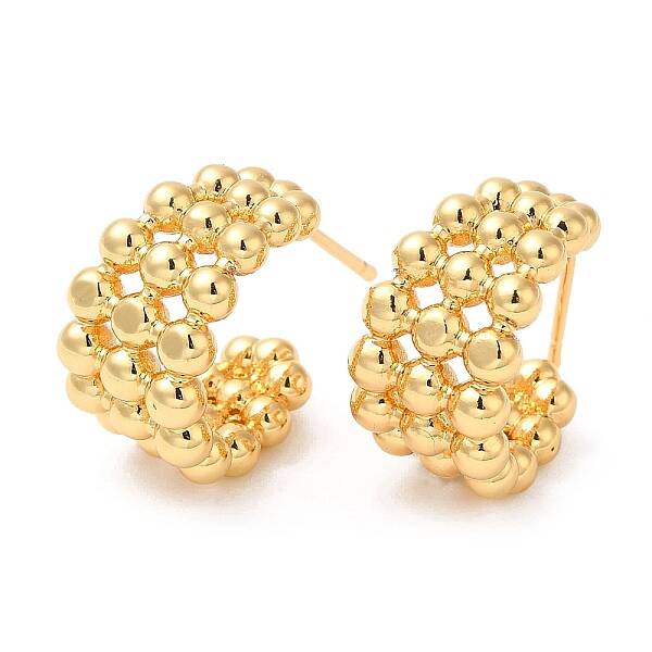 Rack Plating Brass Arch Stud Earrings