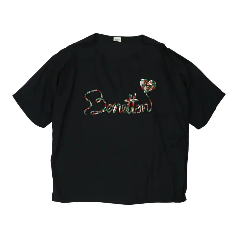 Benetton Top - 2XL Black Viscose | Size: xx-large