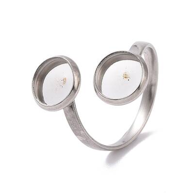 Non-Tarnish 201 Stainless Steel Open Cuff Ring Findings