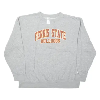 RUSSELL ATHLETIC Ferris State Bulldog Mens Sweatshirt Grey USA XL