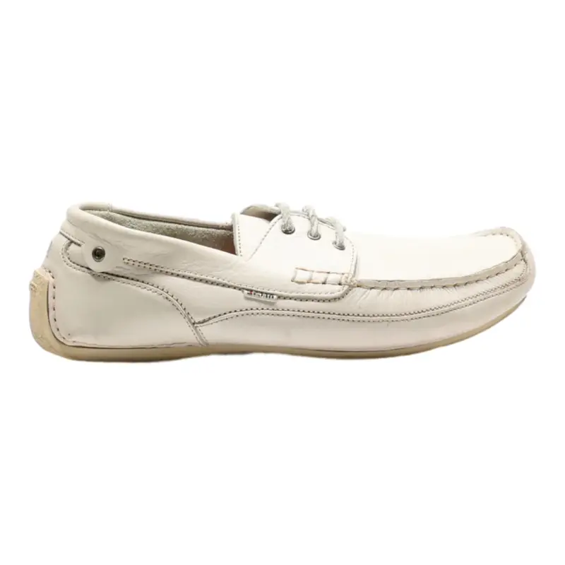TOMMY HILFIGER Loafer Shoes White Leather Mens UK 7.5