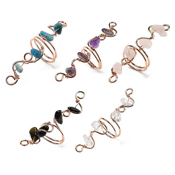 Natural Mixed Gemstone Chips Finger Ring