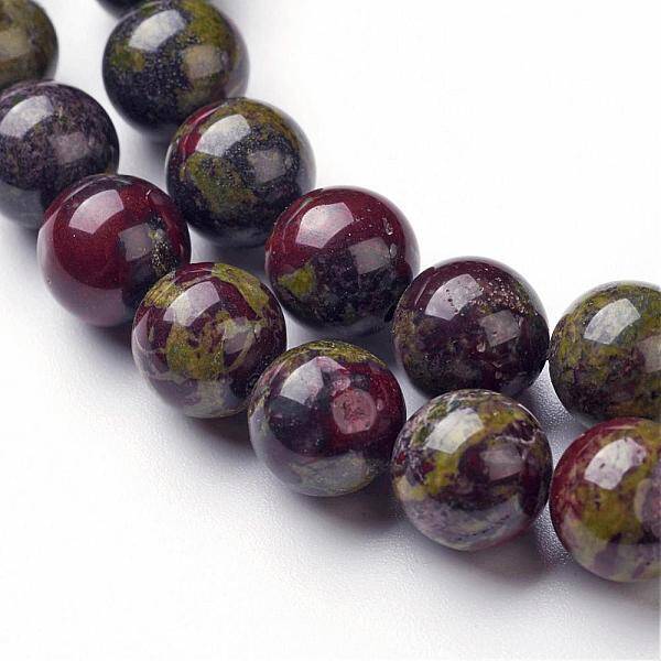 Natural Dragon Blood Jasper Bead Strands
