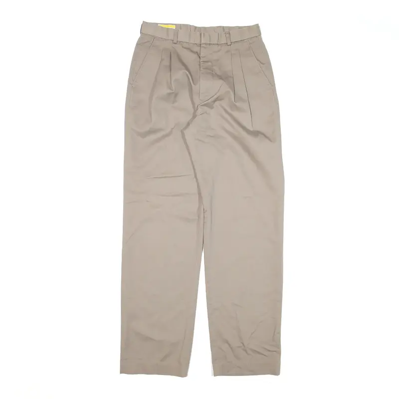 COLTER Pleated Trousers Grey Relaxed Straight Womens W26 L29