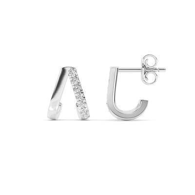 Mila Lab Grown Diamond Huggie Earrings | 10K White Gold 1/6 ct. tw.