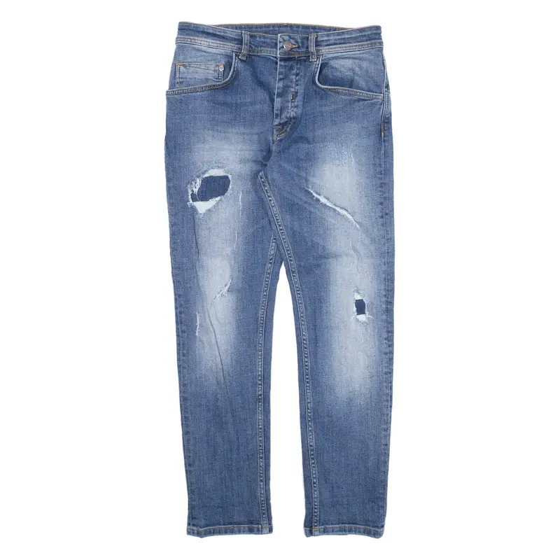 ICEBERG Distressed Jeans Blue Denim Slim Straight Womens W26 L27