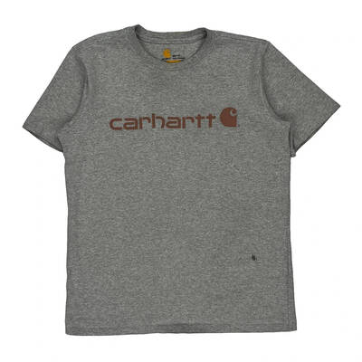Carhartt Spellout T-Shirt - Medium Grey Cotton Blend