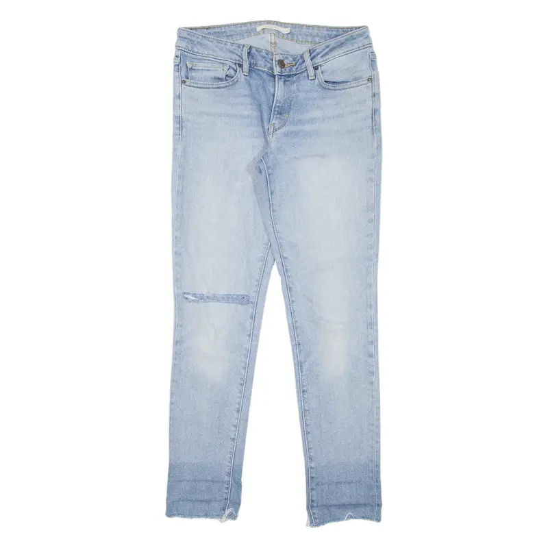 LEVI'S 711 Distressed Womens Jeans Blue Slim Skinny Stone Wash W27 L27