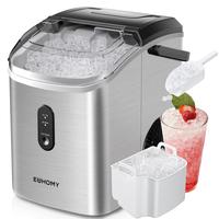 EUHOMY Nugget Ice Maker Countertop with Handle, Ready in 6 Mins, 33lbs/24H, Removable Top Cover, Auto-Cleaning, Portable Pebb...