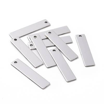 Tarnish Resistant 201 Stainless Steel Rectangle Stamping Blank Tag Pendants
