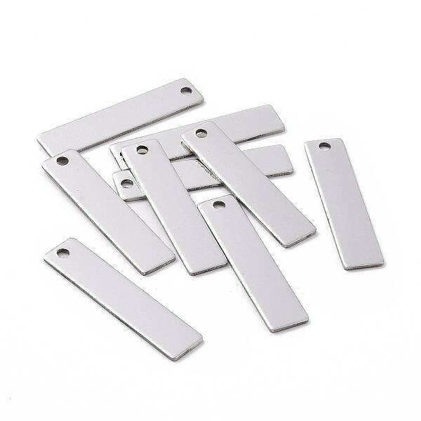 Tarnish Resistant 201 Stainless Steel Rectangle Stamping Blank Tag Pendants
