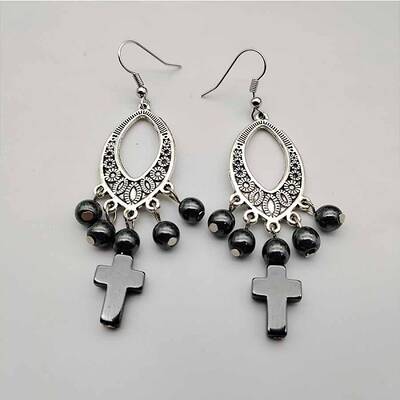 Bohemian Tassel Synthetic Turquoise & Alloy Dangle Earrings for Women