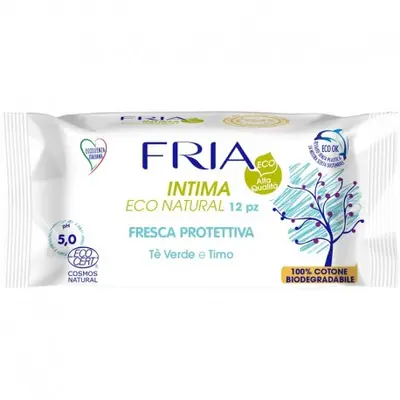 Fria '12 Eco Natural Fresh Protective Intimate Wipes Ph5 0 Te'' Green And Thyme'