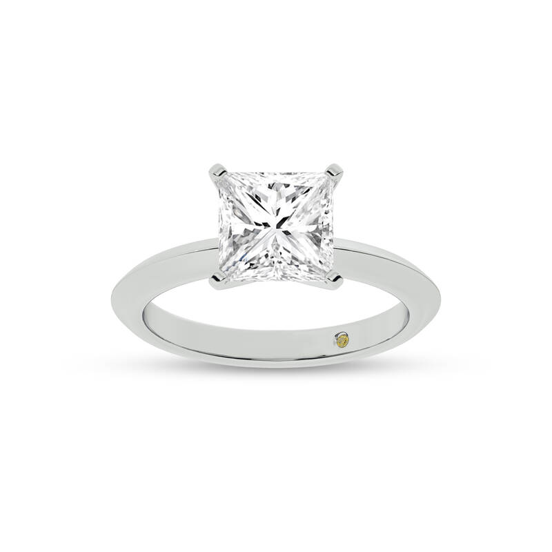 Prism Knife Edged Four Prong Princess Cut Lab Grown Solitaire Diamond Ring | 10K White Gold 4 CT. TW.
