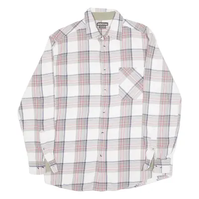ATLASFORMEN Shirt White Check Long Sleeve Mens S