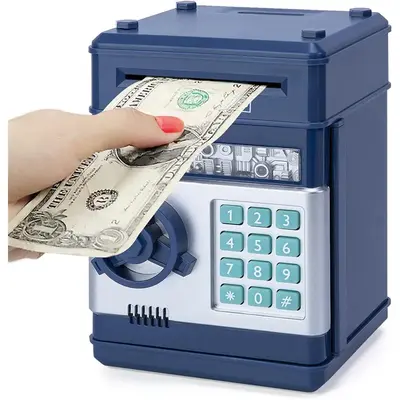 Kids Safe Deposit Box, 1 Count Automatic Rolling Money Saving Box, Saving Challenge Piggy Bank for Boys & Girls, Birthday Gif...