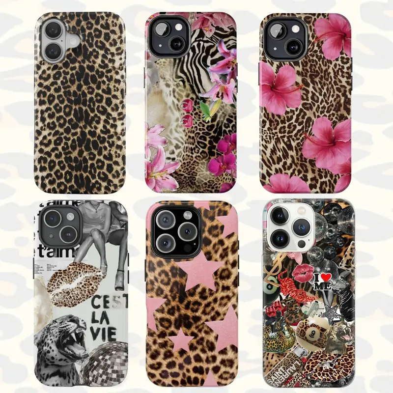 Leooard Collection Print Phone Case Star Cover for iPhone 16 Pro Max 15 14 13 12 11 X Galaxy S25 S24 S22 S23