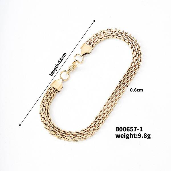 Button Style Simple Fashion Stainless Steel Mesh Chain Bracelets