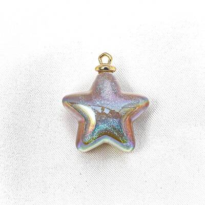10Pcs UV Plated Iridescent Opaque Resin Pendants