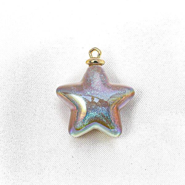 10Pcs UV Plated Iridescent Opaque Resin Pendants