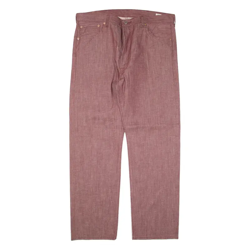 LEVI'S 501 Jeans Mens Maroon Regular Straight W38 L32